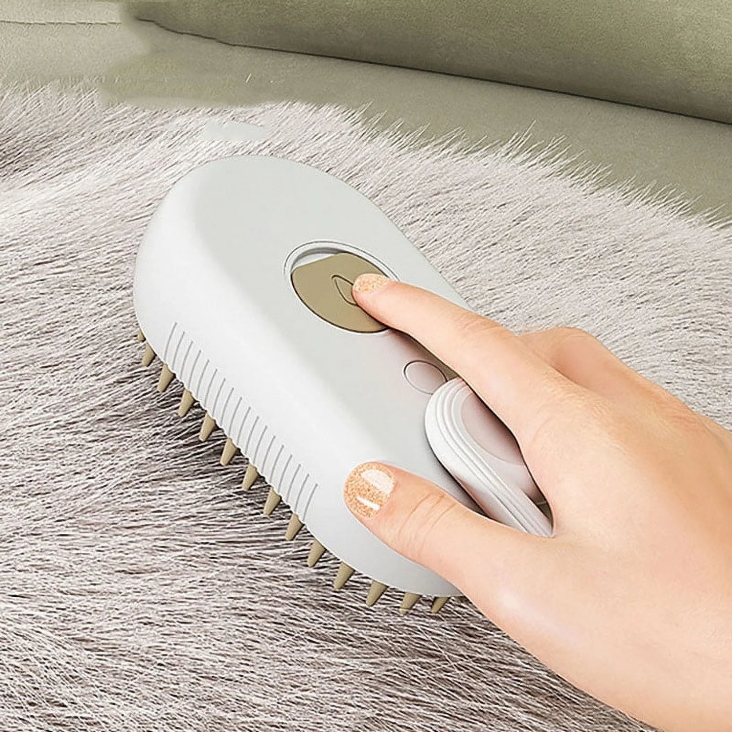 Defur Comb for Cats Dogs, 3 in 1 Steam Cat Brush  for Shedding & Grooming, Self Cleaning 3 in 1 Pet Brush Pet Grooming Brush with Spray (White)
